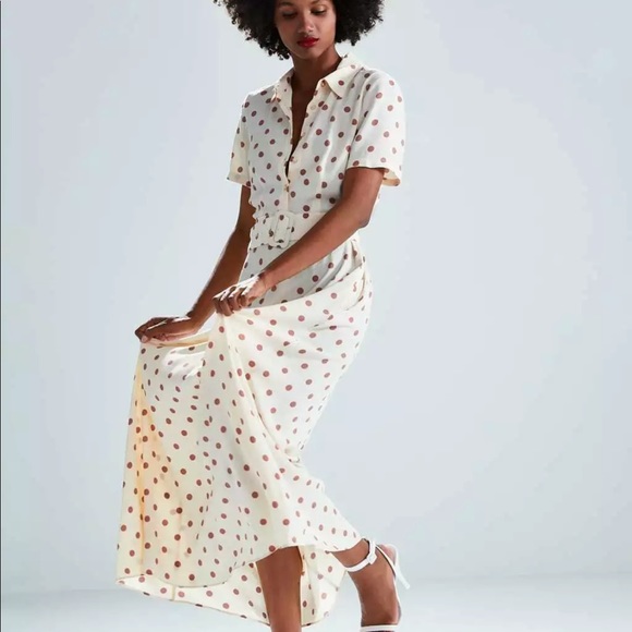 New Zara SS19 Long Polka Dot Dress Maxi Long Belt - Picture 4 of 5